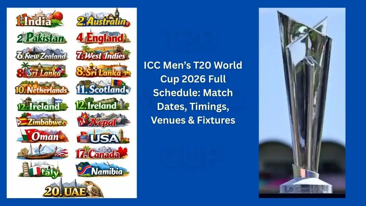 ICC Men’s T20 World Cup 2026 Full Schedule Match Dates, Timings, Venues & Fixtures